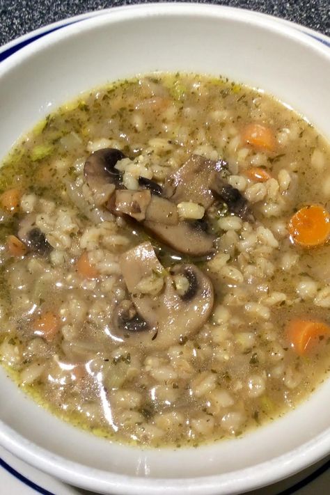 Deli Style Mushroom Barley Soup Chicken Mushroom Barley Soup, Mushroom Barley Soup Recipe, Mushroom Barley, Barley Grain, Mushroom Barley Soup, Soup Beans, Deli Style, Barley Soup, Creamy Mushrooms