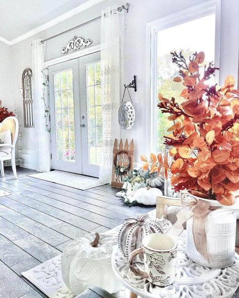 32 Stunning French Doors to Include In Your Next Renovation Gray Walls With White Trim, French Doors Ideas, Dining Room With French Doors, Large Glass Doors, Light Gray Walls, Sheer White Curtains, Room With French Doors, Dark Wood Floor, French Door Curtains