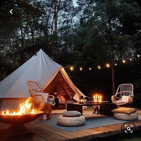 Bell Tent Interior, Glamping Inspiration, Backyard Lighting Ideas, Landscape Backyard, Tent Living, Tipi Tent, Glamping Resorts, Farmhouse Tile, Backyard Garden Landscape