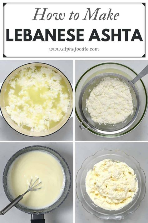 Lebanese Ashta Recipe, Lebanese Sweets Recipes, Lebanese Recipes Desserts, Ashta Dessert, Ramadan Sweets Arabic Dessert, Ashta Recipe, Mediterranean Sweets, Lebanese Desserts Recipes, East Dessert Recipes