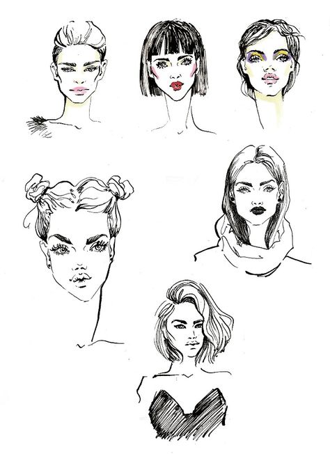 Face For Fashion Illustration, Croquis Face Illustration, Fashion Faces Illustrations, Face Drawing Techniques, Fashion Sketch Face, Fashion Illustration Face Sketches, Croqui Face, Face Figure Drawing, Fashion Face Drawing