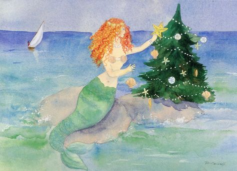 @Penn Foster #bemorefestive Mermaid Christmas Tree Topper, Christmas Mermaid Art, Girly Christmas Tree Mermaid, Mermaid Christmas Tree, Tropical Christmas Cards, Antique Mermaid Illustration, Mermaid Quotes, Mermaid Images, Mermaid Christmas