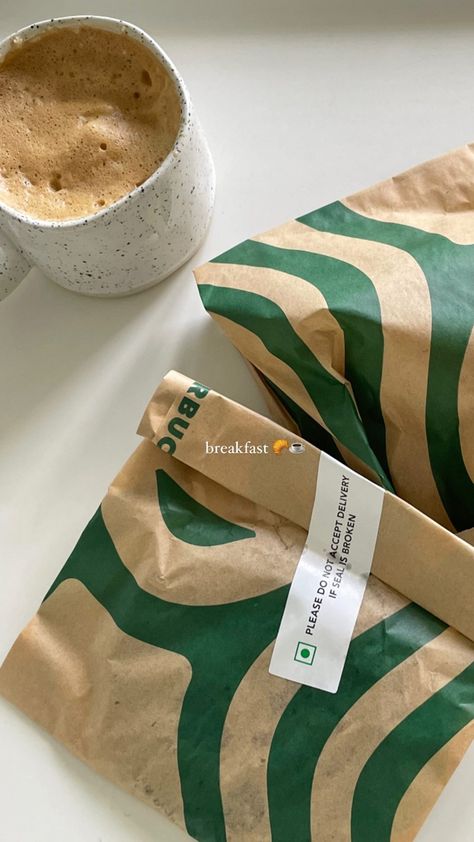 Starbucks Delivery, Coffee Delivery, Breakfast Ideas, Coffee Drinks, Paper Shopping Bag, Mood Board, Drinks, Coffee, Quick Saves