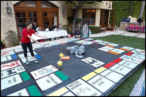 Life Size Monopoly, Monopoly Theme, Life Size Games, Outdoor Yard Games, Post Prom, Youth Game, Interactive Board, Family Fun Games, Yard Games