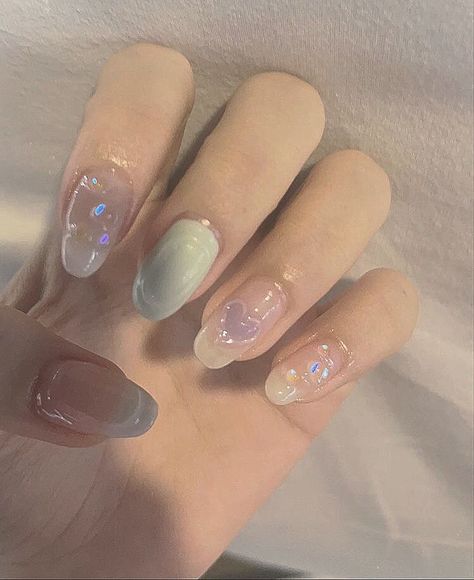 Nail Art Korean, Nail Items, Korean Manicure, Hello Nails, Asian Nails, Beauty Nails Design, Blush Nails, Pretty Gel Nails, Really Cute Nails