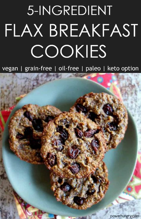 Flax Breakfast, Paleo Breakfast Cookies, Flax Seed Recipes, Cookies Vegan, Power Hungry, 140 Pounds, Vegan Keto, Paleo Breakfast, Breakfast Cookies