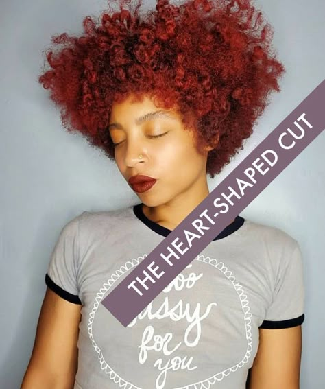 Heart Shaped Afro Natural Hair, Heart Shaped Curly Haircut, Heart Shaped Natural Haircut, Heart Shaped Haircut, Heart Shaped Hairstyles, Curl Bob, Weave Bob, Natural Haircuts, Hair Shape