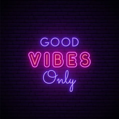 Good vibes only neon sign. Premium Vecto... | Premium Vector #Freepik #vector #line #quote #graphic #letter Good Vibes Only Neon Sign, Good Vibes Only, Neon Sign, Good Vibes, Premium Vector, Neon, Purple, Wall, Pink