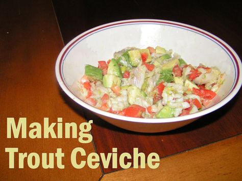 Trout Ceviche1 Trout Ceviche, Summer Newsletter, Trout Recipes, Ceviche Recipe, Clean Eats, Fish And Seafood, No Cook Meals, Guacamole, Potato Salad