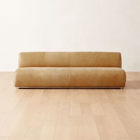 CB2 - February 2023 CB2 - Hada Armless Beige Leather Sofa Armless Leather Sofa, Beige Leather Sofa, Cognac Leather Sofa, Leather Daybed, Grey Velvet Sofa, Blue Velvet Sofa, Black Leather Sofas, Green Velvet Sofa, Brown Leather Sofa