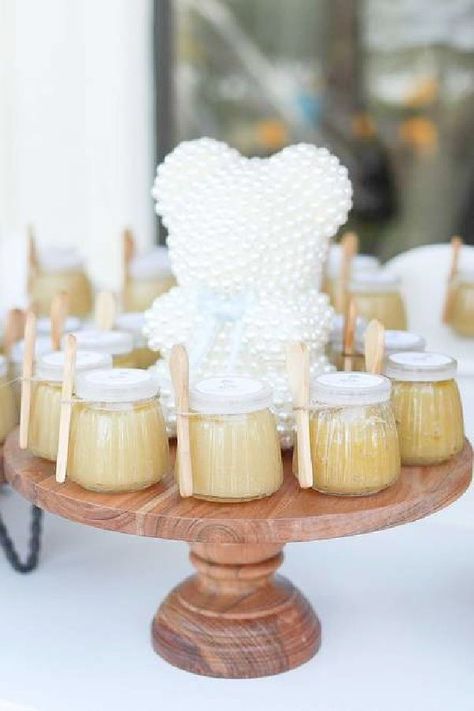 Take a look at this adorable teddy bear boho baby shower! The party favours are so pretty! See more party ideas and share yours at CatchMyParty.com Teddy Bear Shower Favors, Baby Shower Party Planning, Girl Birthday Party Favors, Winnie The Pooh Cake, Boy Party Favors, Teddy Bear Theme, Bear Birthday Party, Party Goodies, Bear Party