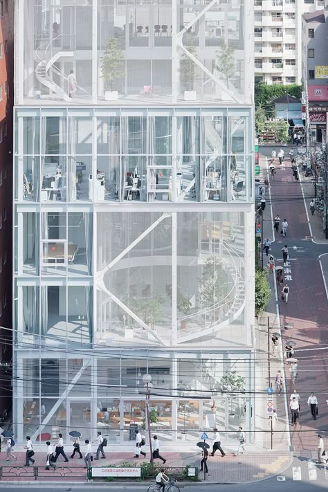 Tokyo Architecture, Kazuyo Sejima, Ryue Nishizawa, Steel Architecture, Commercial And Office Architecture, Glass Building, Japan Architecture, Office Architecture, Commercial Architecture