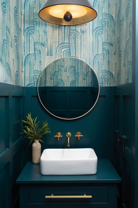 gathered - #clientbowfinlane  #interiordesign #interiorinspiration #bathroom Interior Art Deco, Beach Home Interiors, Contemporary Wallpaper Designs, Toilette Design, Modern Wallpaper Designs, Deco Jungle, Art Deco Bathroom, Kitchen Quotes, Deco Bathroom