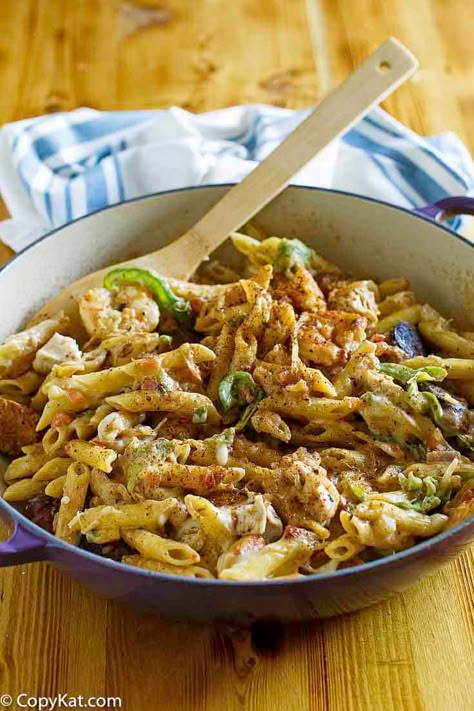 Cheddar's Cajun Pasta, New Orleans Pasta Recipe, New Orleans Pasta From Cheddars, Cheddars New Orleans Cajun Pasta, Cheddars New Orleans Pasta, Spicy Alfredo Sauce, New Orleans Pasta, Spicy Alfredo, Shrimp And Sausage Pasta