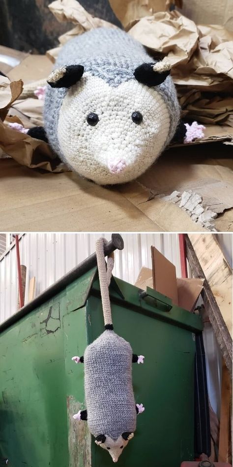 Crochet Opposum Bag Holder, Opossum Bag Holder Crochet Pattern, Possum Bag Holder Crochet Pattern, Crochet Opossum Bag Holder, Crochet Bag Storage, Crochet Possum Bag Holder, Crochet Grocery Bag Holder Pattern Free, Crochet Kitchen Accessories, Crochet Bag Holder For Plastic Bags