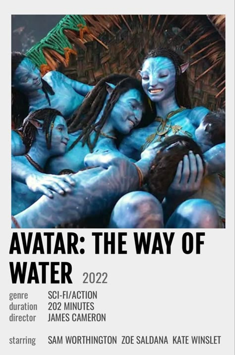 Avatar Polaroid Poster, Cinema Scrapbook, Blue Crush Movie, Avatar Movie Poster, Minimalistic Movie Posters, Movie Polaroids, Water Movie, Minimalistic Posters, Movie Poster Room