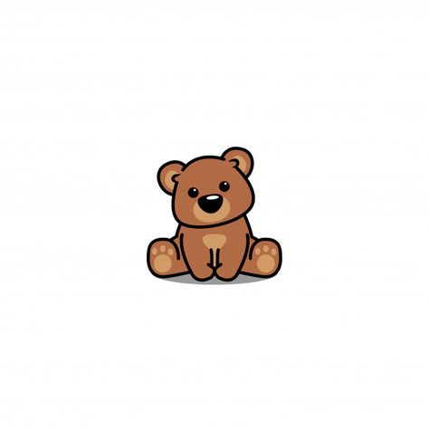 Cute bear sitting | Premium Vector #Freepik #vector Teddy Drawing, Chibi Bases, Teddy Bear Drawing, Teddy Bear Cartoon, Bear Sitting, Teddy Bear Clipart, Teddy Bear Wallpaper, Ig Highlights, Bear Tattoos