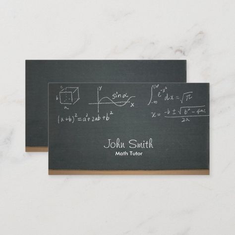 Tutor Business, Teacher Business Cards, Tutoring Business, Teacher Business, Graphic Design Business Card, Math Tutor, Graphic Design Business, Personalized Note Cards, Custom Business Cards