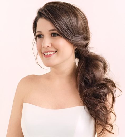 10 Effortless and Charming Side Swept Wedding Hairstyles Side Swept Hair With Barrette, Side Hairstyles Updo, Side Hair Twist Simple, Easy Side Swept Hairstyles Simple, Wedding Hair Side Swept Curls, Side Swept Formal Hair, Side Swept Bridal Hairstyles, Side Dos For Wedding, Dressy Side Ponytail Hairstyles