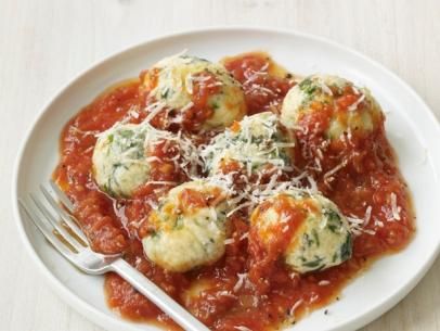 Ricotta Dumplings Recipe, Spinach Dumplings, Ricotta Dumplings, Ricotta Spinach, Spinach And Ricotta, Spinach Ricotta, Dumplings Recipe, Tomato Sauce Recipe, Food Network Magazine