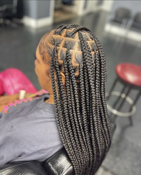 Braided Hairstyles For Black Women Cornrows, Big Box Braids Hairstyles, Feed In Braids Hairstyles, Box Braids Hairstyles For Black Women, Braided Cornrow Hairstyles, Cute Box Braids Hairstyles, Quick Braided Hairstyles, Protective Hairstyles Braids, Box Braids Styling