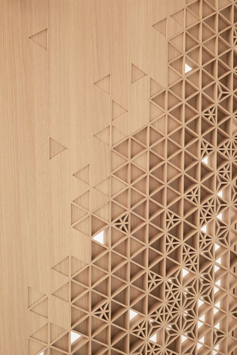 nendo · Seven Doors · Divisare Parametric Design, Material Textures, Design Industrial, Japan Design, Wood Patterns, Japanese Design, Wall Patterns, Wall Treatments, Modern Industrial