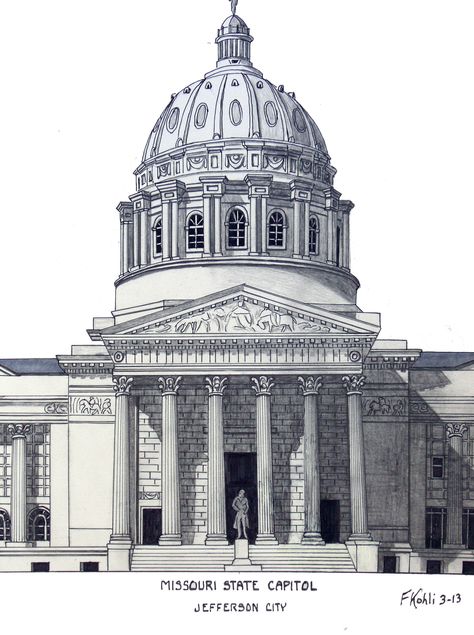 Dome Building Drawing, Famous Buildings Architecture, Classic Building Facade, Buildings Sketch Architecture, English Architecture, Architecture Drawing Sketchbooks, Building Sketch, Classic Building, Pop Art Drawing