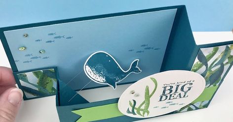 Stampin' Up! Whale Done Wiper Card VIDEO Tutorial ~ 2020-2021 Annual Catalog ~ www.juliedavison.com ~ #stampinup Make It Monday, Beach Cards, Honey Bee Stamps, A Whale, Club Card, The Whale, Fancy Fold Cards, Card Tutorial, Friendship Cards