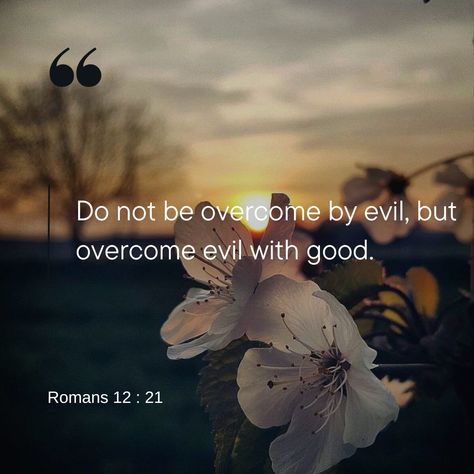 Do not be overcome by evil, but overcome evil with good. Romans 12:21 Bible Quotes English, Healing Habits, Trust And Obey, No Never, Romans 12 21, Overcome Evil With Good, Faith Is The Substance, Hebrews 11 1, Taste And See