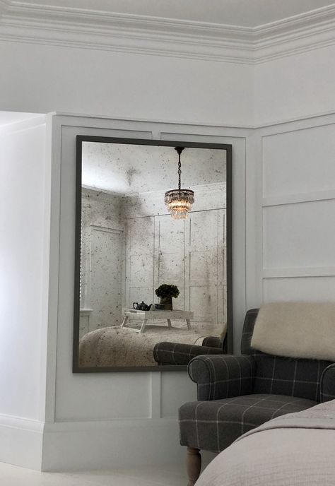 Bespoke to your personal size and colour Bedroom Scene, Antiqued Mirror, Bedroom Space, Window Mirror, Warm Tone, Soho House, Stone Grey, Bedroom Mirror, Breakfast In Bed