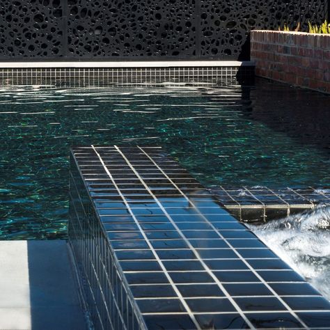 Klay Tiles and Facades on Instagram: “Residential Black Gloss. ⁠ Pool built by @ashtown_pools⁠ ⁠ ⁠ #tile #tileaddiction #walltiles #pool #swimming #swimmingpools #pools…” Black Pool Tiles, Black Pool, Pool Tiles, Pool Swimming, Building A Pool, Black Gloss, Pool Tile, Roof Solar Panel, Facades