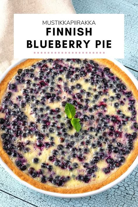 Mustikkapiirakka Finnish Blueberry Pie Finnish Blueberry Pie Recipe, Scandinavian Desserts, Finland Food, Finnish Cuisine, Nordic Recipes, Finnish Christmas, Nordic Recipe, Finnish Food, Finnish Recipes