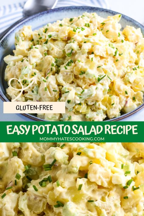 Cold Potato Salad, Gluten Free Potato Salad, Easy Potato Salad Recipe, Babyback Ribs Recipe, Potato Salad Recipe Easy, Classic Potato Salad, Easy Potato Salad, Summer Side Dish, Hearty Casseroles