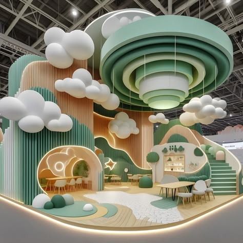 Circle Exhibition Design, Toy Exhibition Design, Baby Store Design, Toys Shop Interior, Event Design Branding, Museum Exhibition Design Display, Kids Branding Design, Expo Stand, Museum Exhibition Design