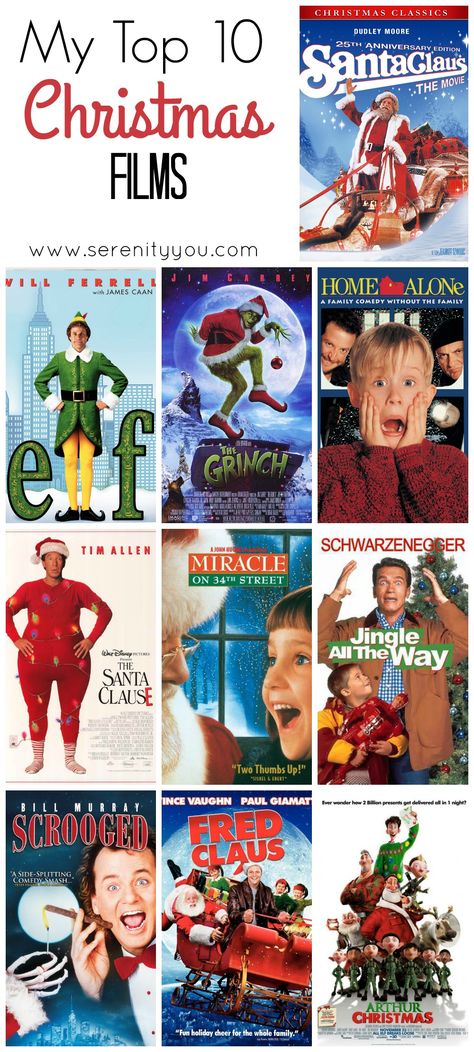 My Top 10 Christmas Films - Serenity You Top 10 Christmas Movies, Fred Claus, Arthur Christmas, Miracle On 34th Street, Best Christmas Movies, Christmas Films, The Family Stone, 25 Days Of Christmas, Abc Family