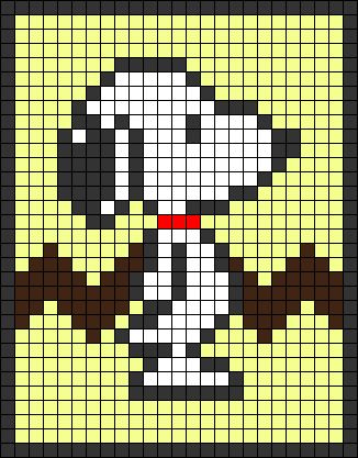 Pixel Art Grid Snoopy, Snoopy Grid Pattern, Snoopy Graph, Snoopy Crochet Graph, Crochet Pixel Pattern Snoopy, Snoopy Alpha Pattern Crochet, Snoopy Alpha Pattern, Alpha Patterns Cartoon, Pixel Quilting