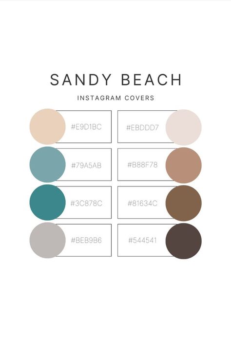 Beach color palette for Instagram cover; beach color palette; best color palette for sandy beach; beach color palette for posting on social media--Instagram, Facebook, TikTok; with hex number codes Coastal Hex Codes, Coastal Color Palette Hex Code, Beach Brand Color Palette, Google Calendar Color Scheme Neutral, Beach Color Palette Hex Codes, Google Calander Color Pallete, Neutral Color Palette Hex Codes, Neutral Color Palette With Hex Codes, Color Codes For Bloxburg