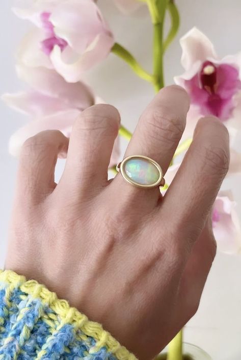 Opal Ring Bezel Set, Opal Bezel Ring, Modern Opal Ring, Yellow Gold Opal Ring, Gold Opal Ring, Jewelry Opal, Ring Bezel, Opal Ring Gold, Bezel Ring