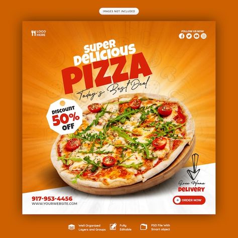 Pizza Flyer Design Ideas, Pizza Poster Design Ideas, Pizza Flyer Design, Pizza Poster Design, Big Hamburger, Pizza Ads, Pizza Promo, Pizza Instagram, Pizza Flyer