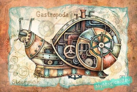 Елизавета Мелкозерова СТИМ-ПАНК Steampunk Drawing, Steampunk Illustration, Steampunk Animals, Steampunk Artwork, Steampunk Mixed Media, Steampunk House, Steampunk Crafts, Big Eyes Art, Decoupage Vintage