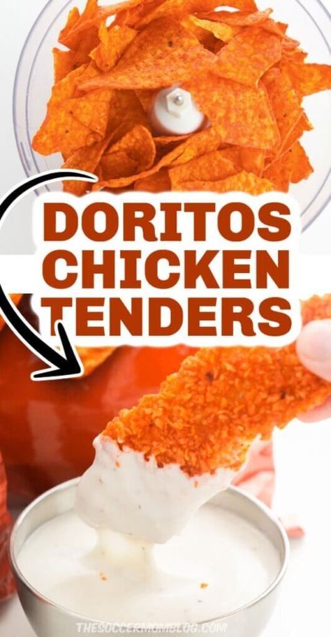 Dorito Crusted Chicken, Homemade Doritos, Doritos Chicken Tenders, Chicken Tender Recipe, Dorito Chicken Tenders, Homemade Chicken Strips, Doritos Chicken, Crispy Chicken Wraps, Chicken Strip Recipes