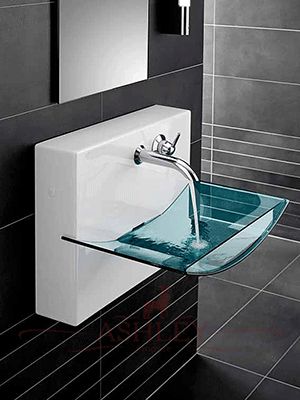 Modern Bathroom, Top 10 Design Trends Glass Bathroom Sink, Top Bathroom Design, Bathroom Sink Design, Modern Small Bathrooms, Modern Style Bathroom, Modern Bathroom Sink, Modern Sink, Small Bathroom Vanities, Glass Sink