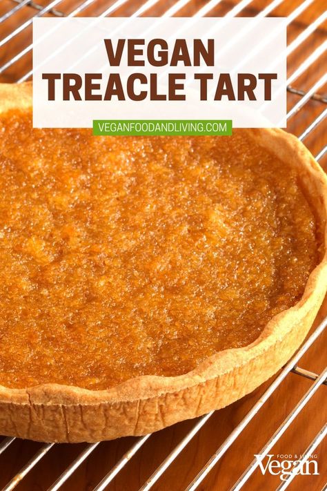 Vegan Treacle Tart Biscuit Recipes Uk, Sticky Pudding, British Biscuits, Treacle Tart, Vegan Pastries, Cream Custard, Plant Based Desserts, British Baking, British Food