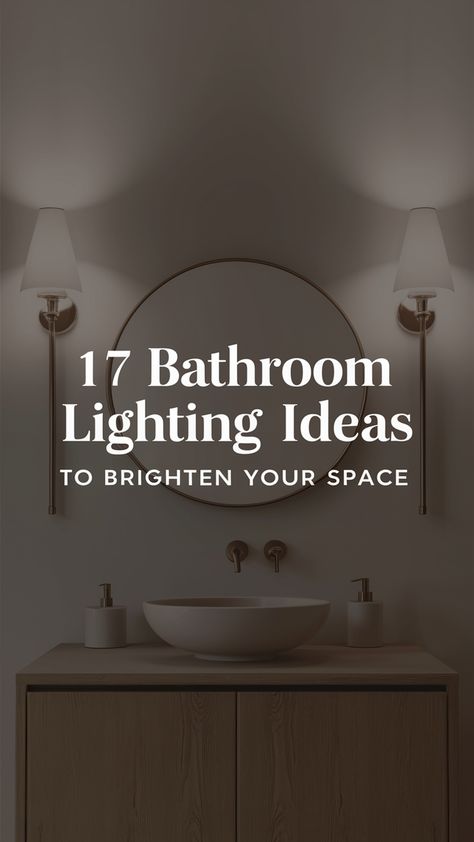 Illuminate your bathroom vanity with these chic lighting solutions. Explore pendant lights, wall sconces, and backlit mirrors that blend style and functionality. These ideas are perfect for enhancing your bathroom interior design and creating a serene aesthetic. #BathroomVanity #BathroomLighting #BathroomInterior #BathroomDecor #BathroomDesignIdeas Vanity Lights Mounted On Mirror, Bathroom Sconces Double Vanity Above Mirror, Bathroom Wall Lighting Ideas, Bathroom Tub Light Fixtures, Backlit Vanity Mirror, Bathroom Shower Lighting, Master Bath Lighting Ideas, Powder Room Lighting Ideas, Bathroom Sconces Double Vanity