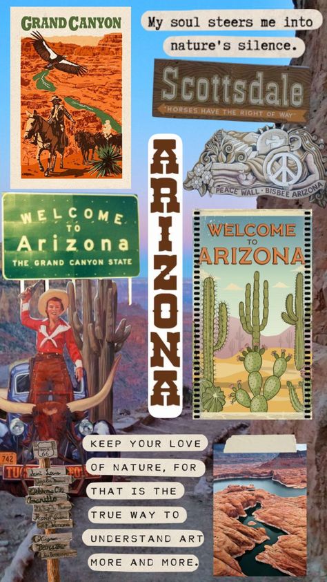 sometimes i love this state #arizona #az #aesthetic #collage #shuffle Az Aesthetic, Arizona Aesthetic, Bisbee Arizona, Aesthetic Collage, 50 States, Travel Journal, St Louis, Grand Canyon, Aesthetic Wallpapers