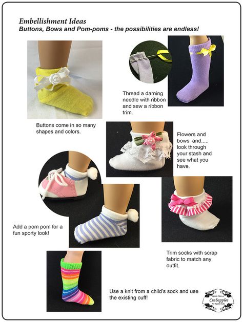 Sock It To Me For Multiple Sized Dolls Girly Socks, Doll Socks, Sock It To Me, Doll Clothes Pattern, Socks Pattern, Clothes Pattern, Doll Ideas, Doll Fashion, Doll Costume