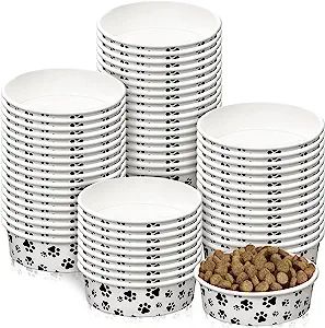 Pet Supplies : Potchen 30 Pieces Disposable Feeding Bowls Small Dog Bowls with Printed Pattern Dog Dishes for Small Dogs Pet Food Bowls Travel Bowls for Feeding Dogs and Cats Puppies Dry Wet Food Water (16 oz) : Amazon.com Puppy Chow Snack, Dog Dishes, Dog Feeding Station, Puppy Paw Prints, Puppy Bowls, Paper Dogs, Food Bowls, Dog Pet Beds, Gifts For Dog Owners