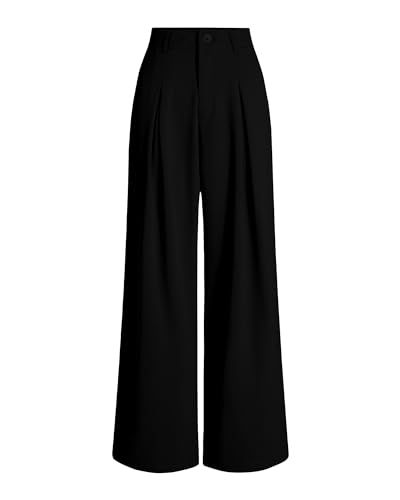 BTFBM Women High Waist Casual Wide Leg Long Palazzo Pants Button Down Loose Business Work Office Trousers with Pockets Office Trousers Women, Office Pants Women, High Waisted Palazzo Pants, Womens Palazzo Pants, Office Pants, Business Casual Dresses, Business Work, Busy At Work, Business Dresses