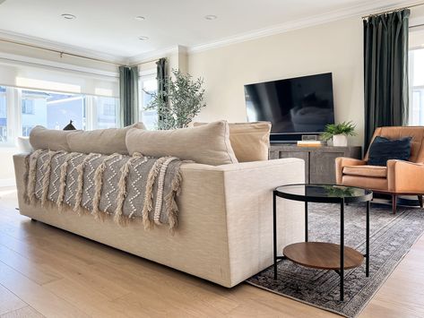 Design Mistakes to Avoid - Putting your Couch Against a Wall Couch Middle Of Living Room, Couch Placement, Living Room Zones, Black Bedroom Decor, Beach House Living Room, Gorgeous Sofas, Condo Furniture, Luxe Decor, Upholstered Couch