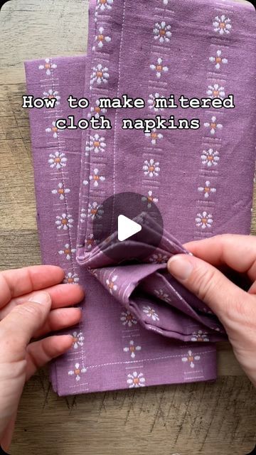 Jennifer Jones on Instagram: "A fun little tutorial for today! I have a deep love for cloth napkins. We use them daily and they’re a mess…stained, wrinkled, mismatched. But I love them. 

They make such a good gift for a friend, teacher, hostess, neighbor, or even Mother’s Day! So I thought I’d show you quickly one way to make them today. I might do a different finish each day! But today, mitered corners. I always assume they’ll be fussier than they are. And they look so clean!

For a set of four 20” napkins, you could use 1.25 yds! Or keep your set mismatched like mine and make them with whatever you have lying around. 

Happy sewing, friends!

Fabric: @fableism Daisy

#penelopehandmadetutorials #clothnapkins #miteredcorners #sewingtutorial #handmadehome #mothersdaygift #sewing" Sewing Napkins Ideas, How To Make Napkins, Diy Fabric Napkins, Sewn Napkins, Napkin Sewing, Diy Cloth Napkins, Finish Each Day, Sewing Videos, Sewing Tricks